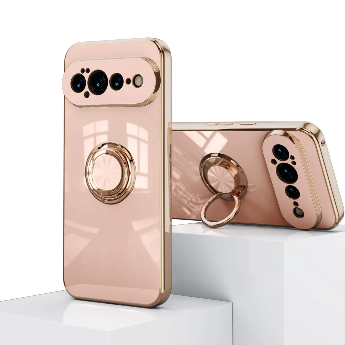 Handyhülle mit drehbarem Ring und Standfuß für Google Pixel – kompatibel mit magnetischer Autohalterung, Schutz | Sansoti
