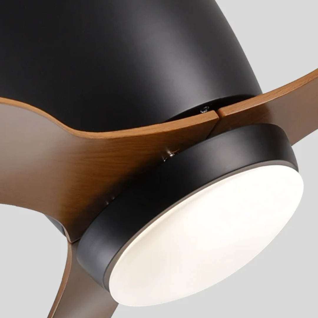 Ventilateur de plafond avec éclairage et télécommande, diamètre 106 cm, lampe LED, pour salon | Sansoti
