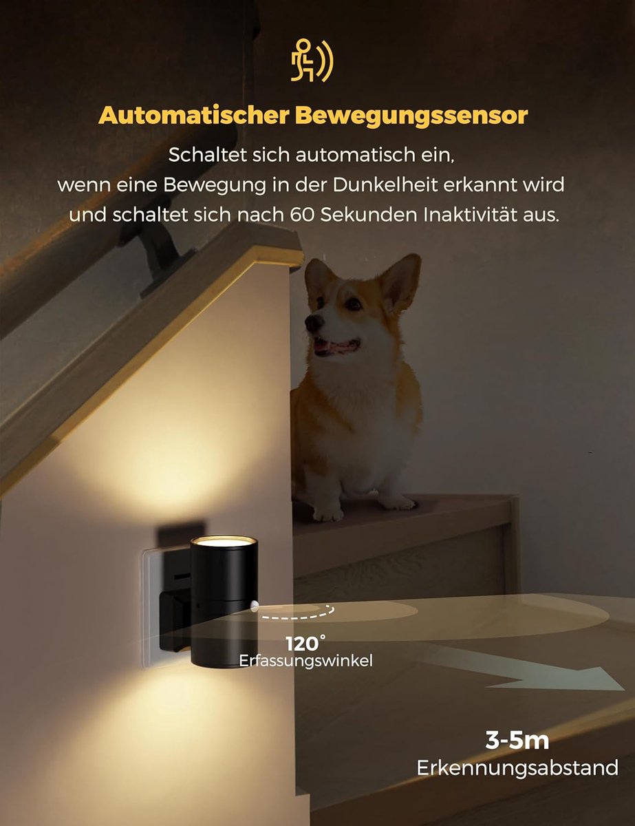 Dimbare LED Stopcontactlamp Warm Wit 3000K Instelbare Helderheid Compact Nachtlicht voor Gang Slaapkamer Kinderkamer Eenvoudige Installatie zonder Gereedschap | Sansoti