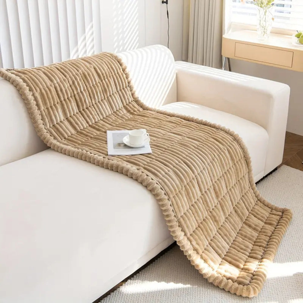 Luxury Sofa Cover with Pleated Edge – Soft Flannel – Non-Slip – Machine Washable – For 2- and 3-Seater Sofas | Sansoti