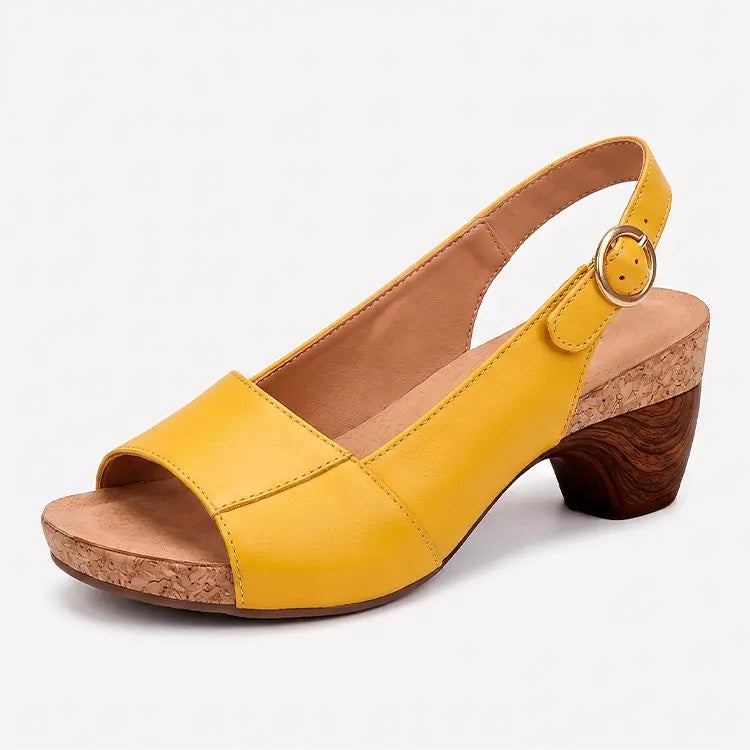 Dames Sandalen met Ronde Neus – Comfortabele Zomersandalen in Leer – Rubberen Zool | Sansoti