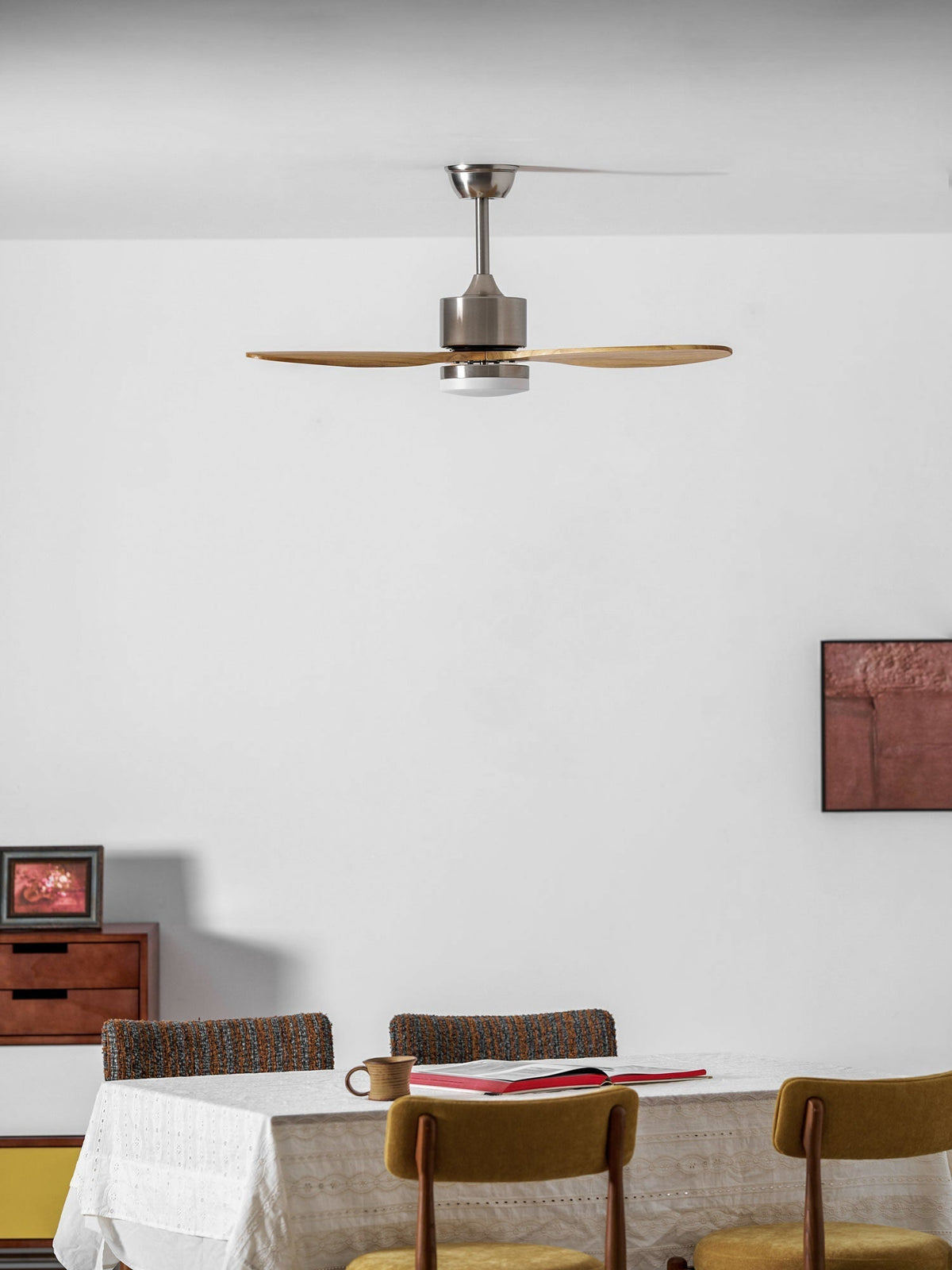 Deckenventilator mit integrierter LED-Beleuchtung – Dimmbar & Verstellbar – Leise & Energiesparend | Sansoti