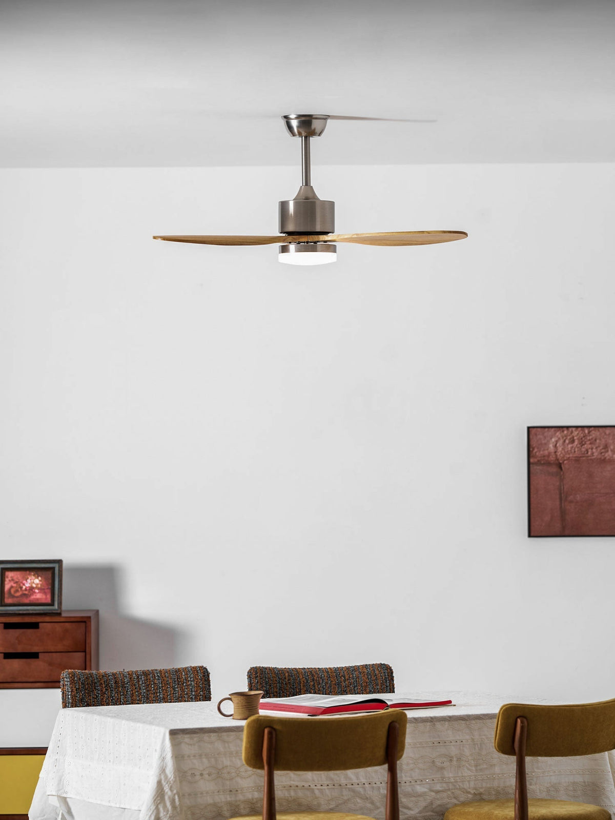 Deckenventilator mit integrierter LED-Beleuchtung – Dimmbar & Verstellbar – Leise & Energiesparend | Sansoti