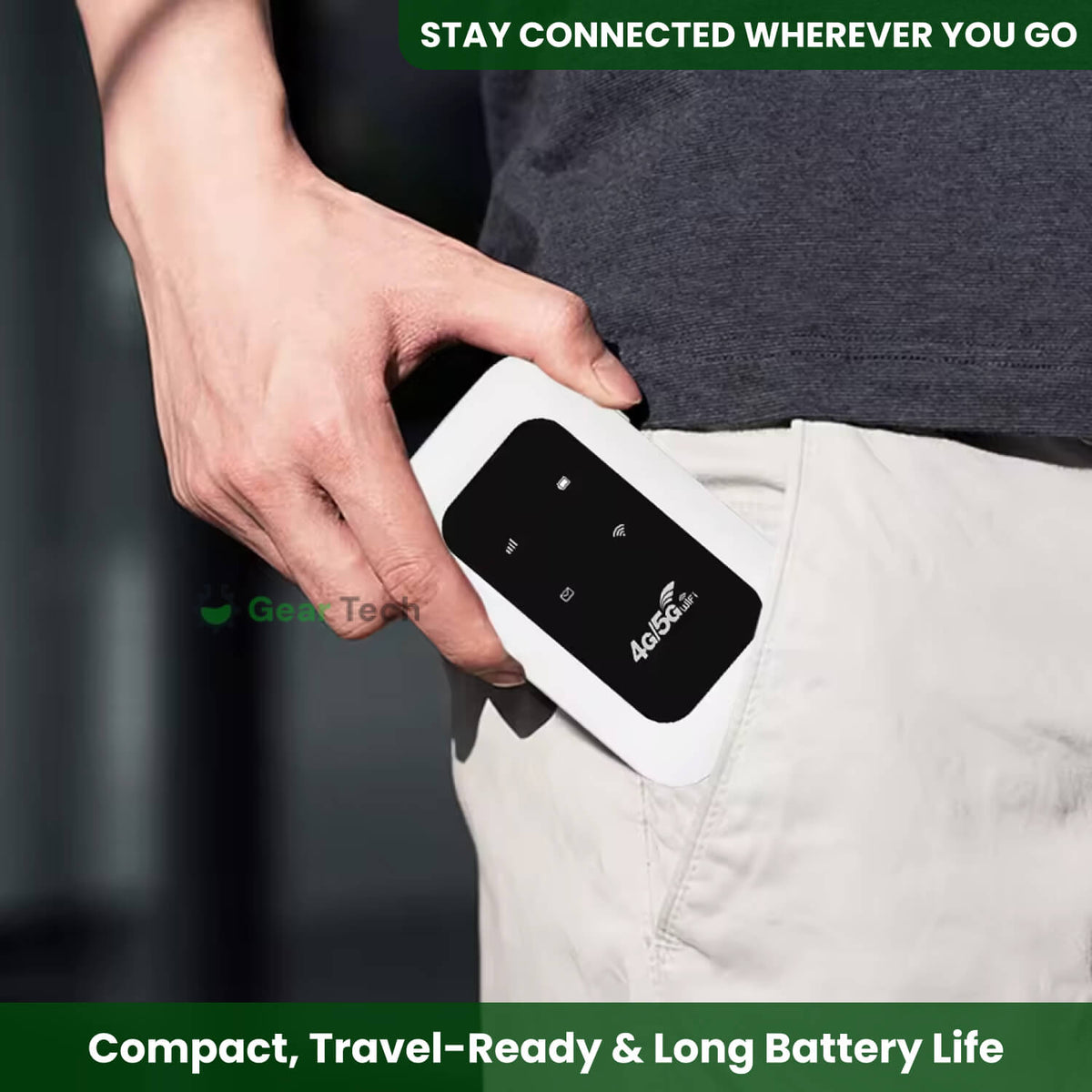 Portable 4G 5G WiFi Router 150Mbps for 10 Devices Rechargeable 2100mAh Battery Plug and Play SIM Mobile | Sansoti