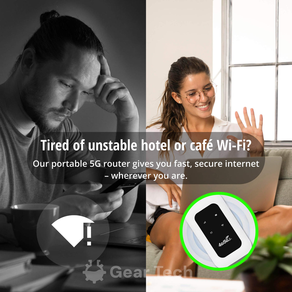 Mobile Wi-Fi Router 5G 4G LTE 150 Mbps USB-C Rechargeable for Connecting 10 Devices While Traveling and on Vacation | Sansoti