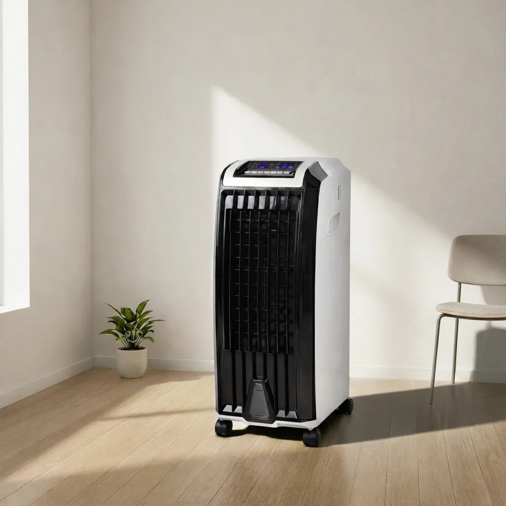Portable Air Cooler on Wheels 6.5L Water Tank with Timer and Oscillation Mode, Energy-Efficient, for Home and Office | Sansoti