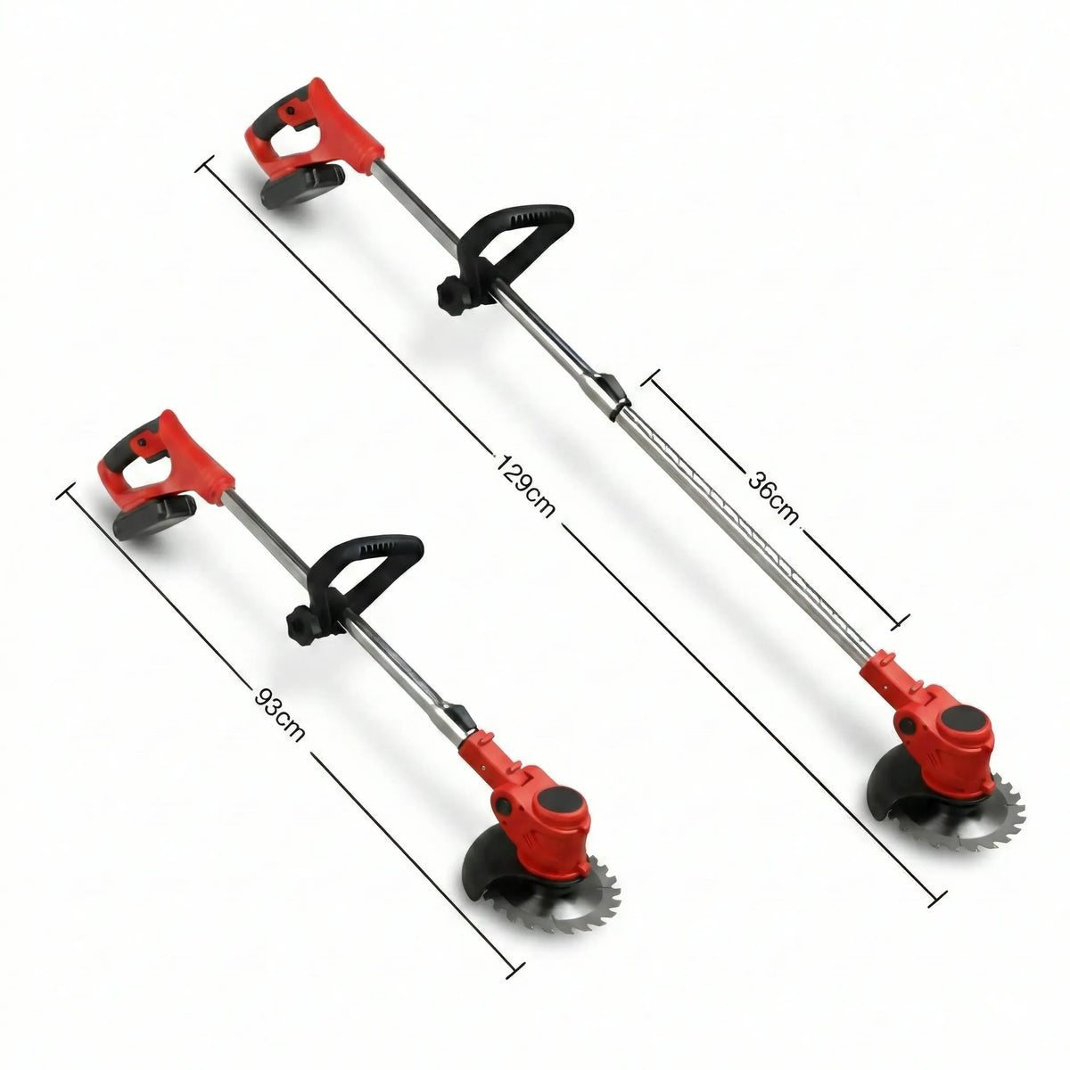 Cordless Grass Trimmer Rechargeable 24V 600W Telescopic 92–122cm Metal Blade Garden Weed Cutter Lawn | Sansoti