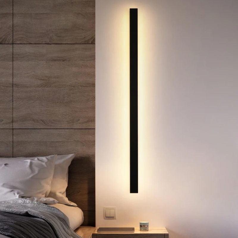 LED-Außenwandleuchte IP65 Wasserdicht Minimalistisch Schwarz Weiß Stimmungsvolle Treppenbeleuchtung Fassadenleuchte 60-200cm | Sansoti