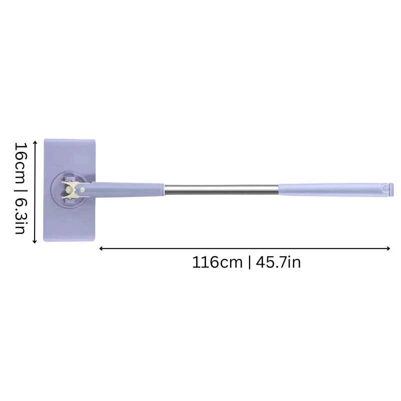 Flachmopp mit Klicksystem für Tücher, teleskopierbar 71-116cm, Bodenwischer zur freihändigen Schmutzreinigung | Sansoti