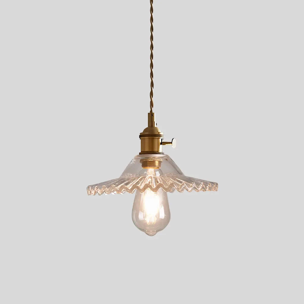 Hanglamp Glas Brons Verstelbare Kabel Woonkamer Eettafel Transparante Glazen Hanglamp Sfeerverlichting Vintage | Sansoti