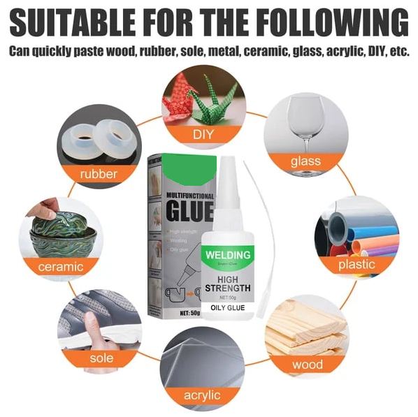 Multifunctional Super-Strong Glue 50ml Transparent for Wood, Metal, Ceramic, Plastic, DIY and Repairs | Sansoti