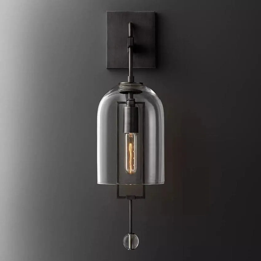 Sculptural Wall Light Glass Globe Balance Design 58cm 73cm Vintage Brass Black Nickel Living Room Bedroom | Sansoti