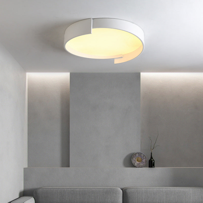 Doppelte LED-Deckenleuchte mit runder Metalloberfläche, moderne dimmbare Beleuchtung, Weiß, Grau, Grün, Gold, Wohnzimmer | Sansoti