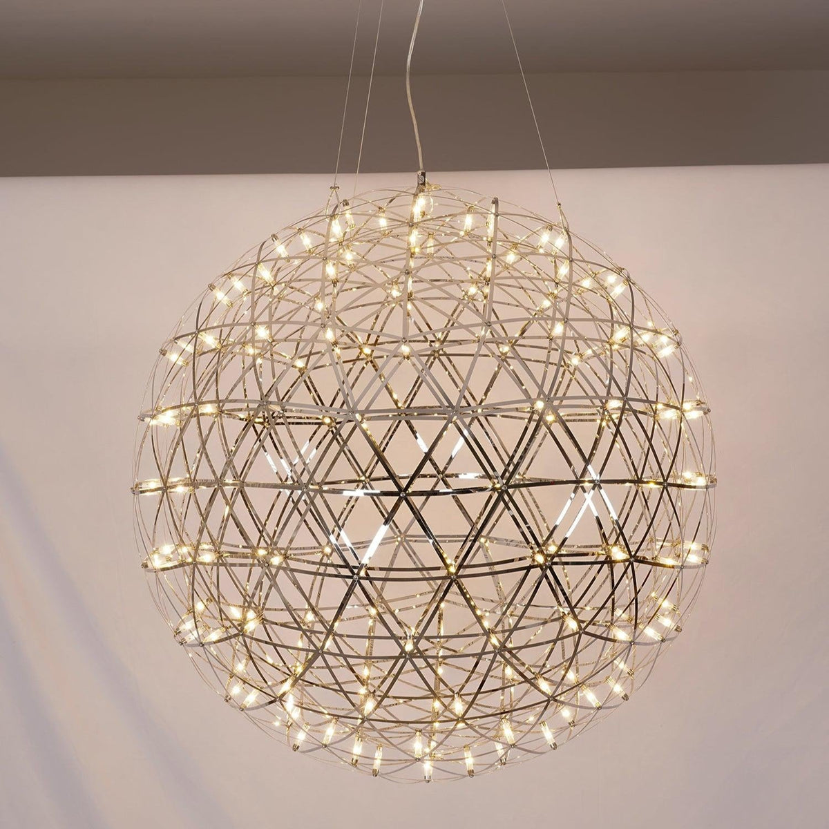 LED Pendant Lamp Silver Globe Ambient Lighting Modern Light Globe with Dimmable Light Points Transparent Crystal Globe Decorative Scandinavian Warm White Industrial Design Interior Lamp | Sansoti