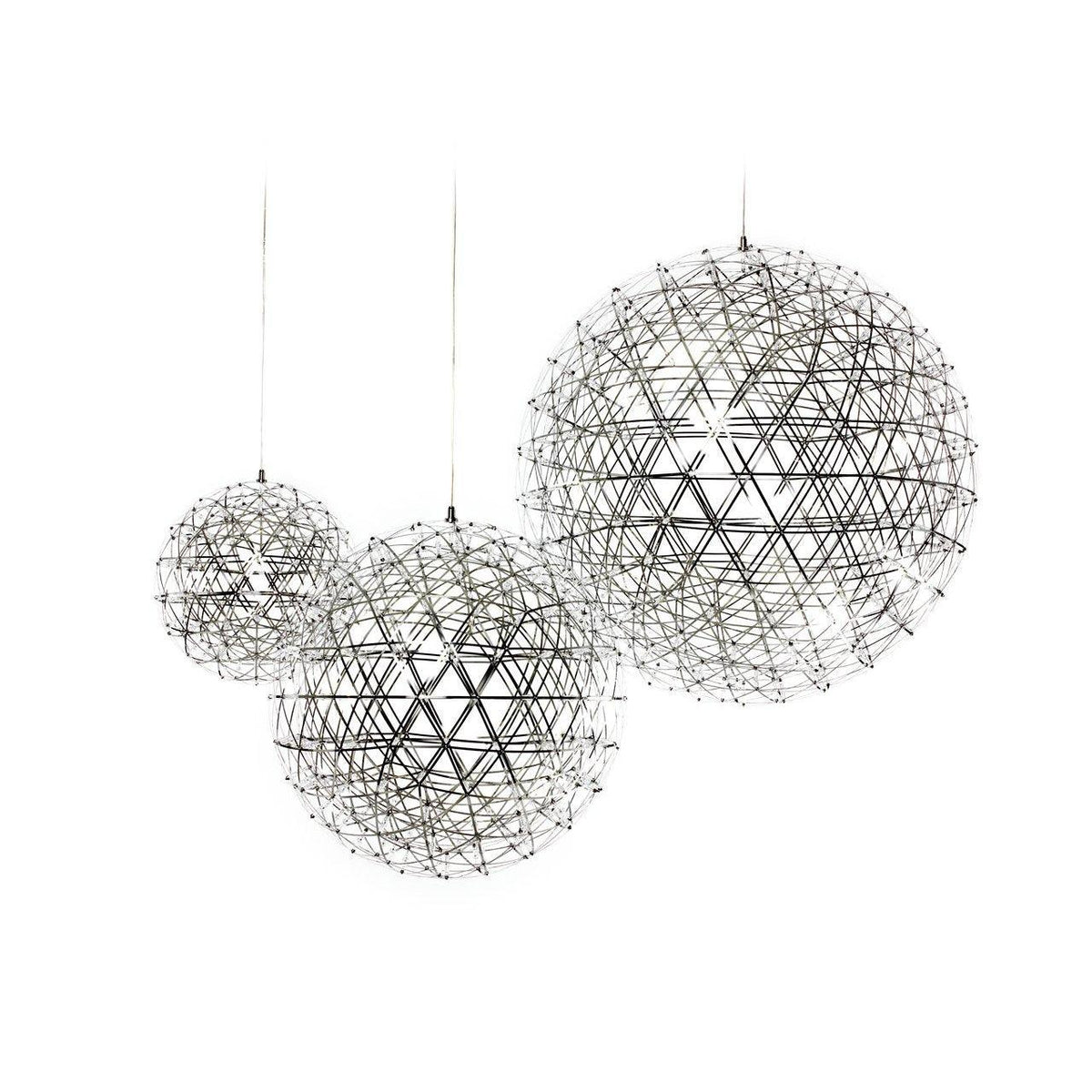 LED Pendant Lamp Silver Globe Ambient Lighting Modern Light Globe with Dimmable Light Points Transparent Crystal Globe Decorative Scandinavian Warm White Industrial Design Interior Lamp | Sansoti