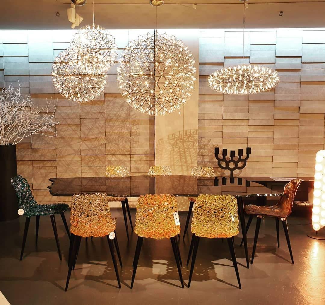 LED Pendant Lamp Silver Globe Ambient Lighting Modern Light Globe with Dimmable Light Points Transparent Crystal Globe Decorative Scandinavian Warm White Industrial Design Interior Lamp | Sansoti