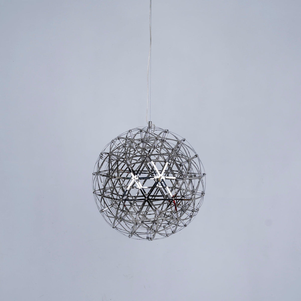 LED Pendant Lamp Silver Globe Ambient Lighting Modern Light Globe with Dimmable Light Points Transparent Crystal Globe Decorative Scandinavian Warm White Industrial Design Interior Lamp | Sansoti