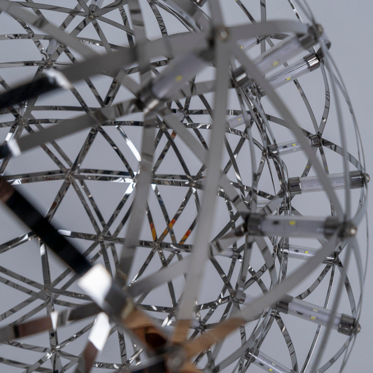 LED Pendant Lamp Silver Globe Ambient Lighting Modern Light Globe with Dimmable Light Points Transparent Crystal Globe Decorative Scandinavian Warm White Industrial Design Interior Lamp | Sansoti