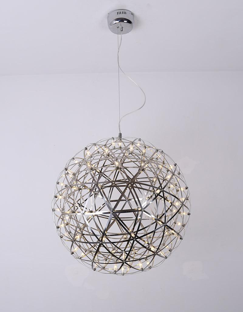 LED Pendant Lamp Silver Globe Ambient Lighting Modern Light Globe with Dimmable Light Points Transparent Crystal Globe Decorative Scandinavian Warm White Industrial Design Interior Lamp | Sansoti