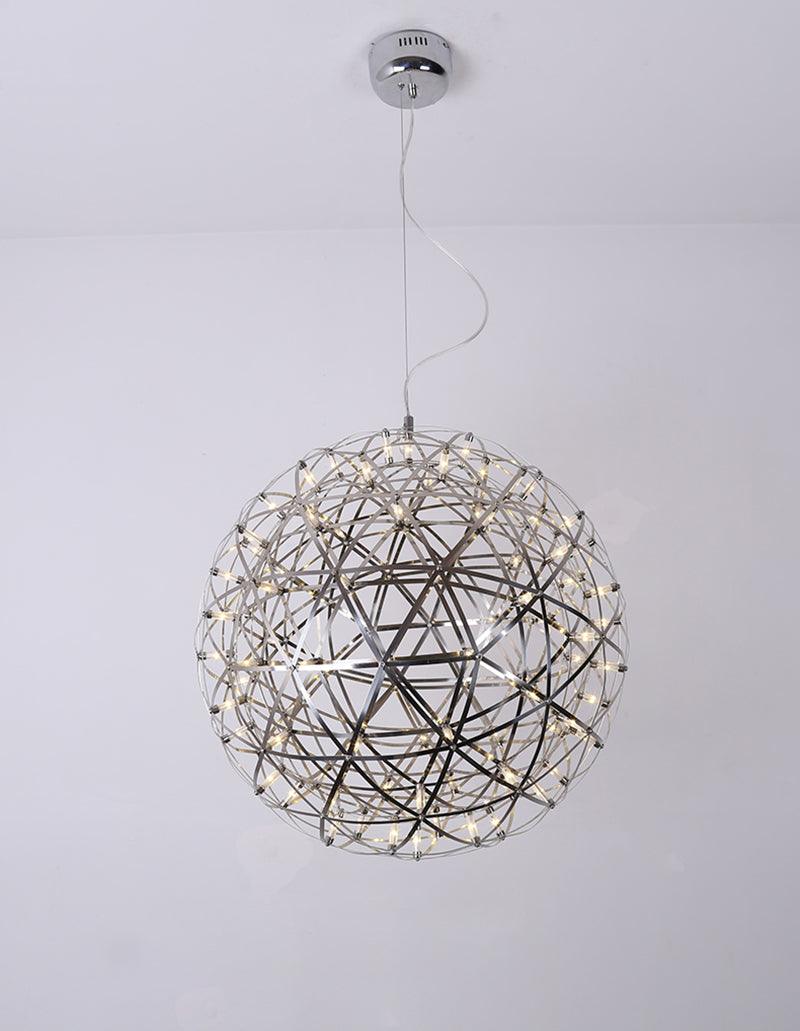LED Pendant Lamp Silver Globe Ambient Lighting Modern Light Globe with Dimmable Light Points Transparent Crystal Globe Decorative Scandinavian Warm White Industrial Design Interior Lamp | Sansoti