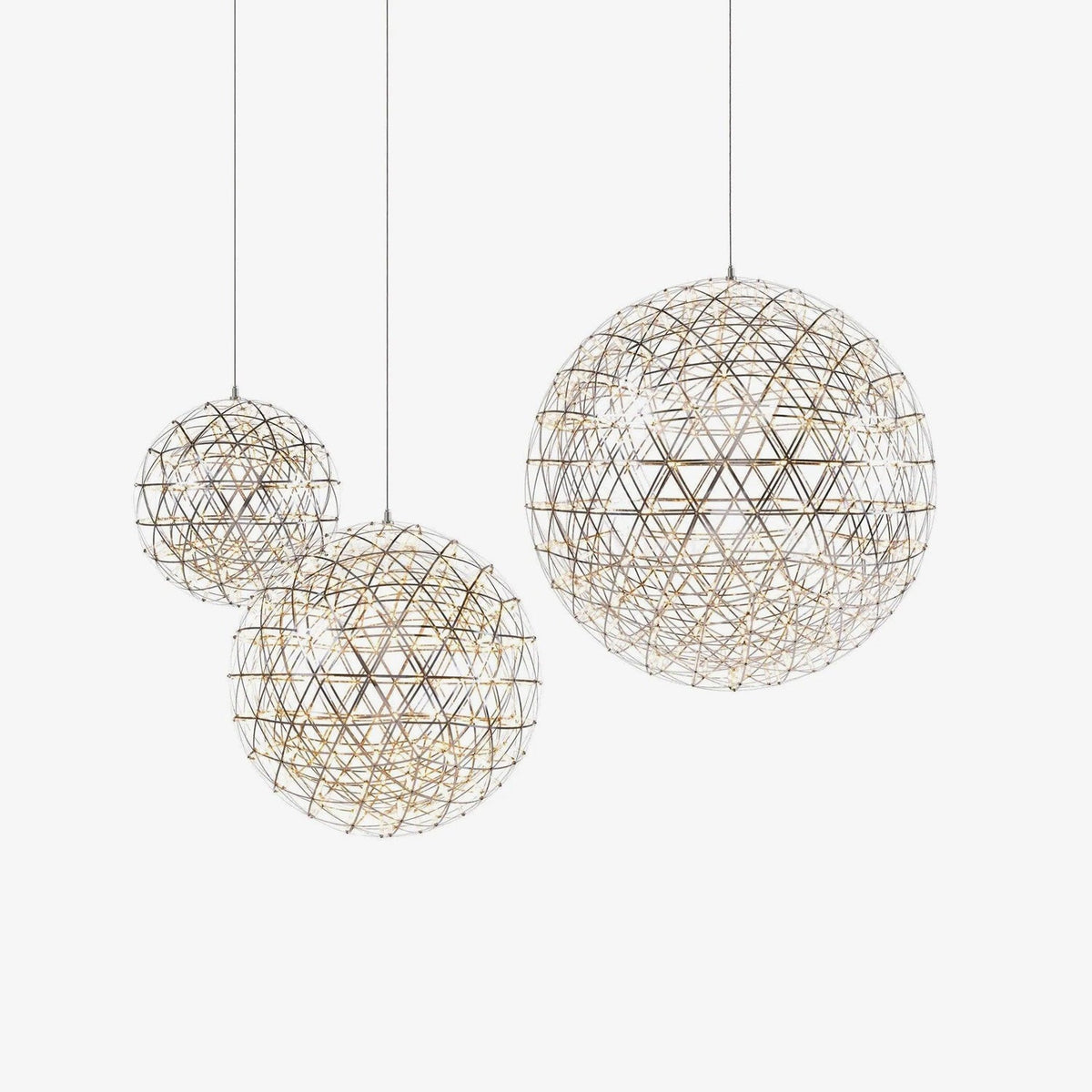 LED-Hängelampe Kugel Silber Stimmungslicht Moderne Lichtkugel mit dimmbaren Lichtpunkten Transparente Kristallkugel Dekorativ Skandinavisch Warmweiß Industrielles Design Innenleuchte | Sansoti