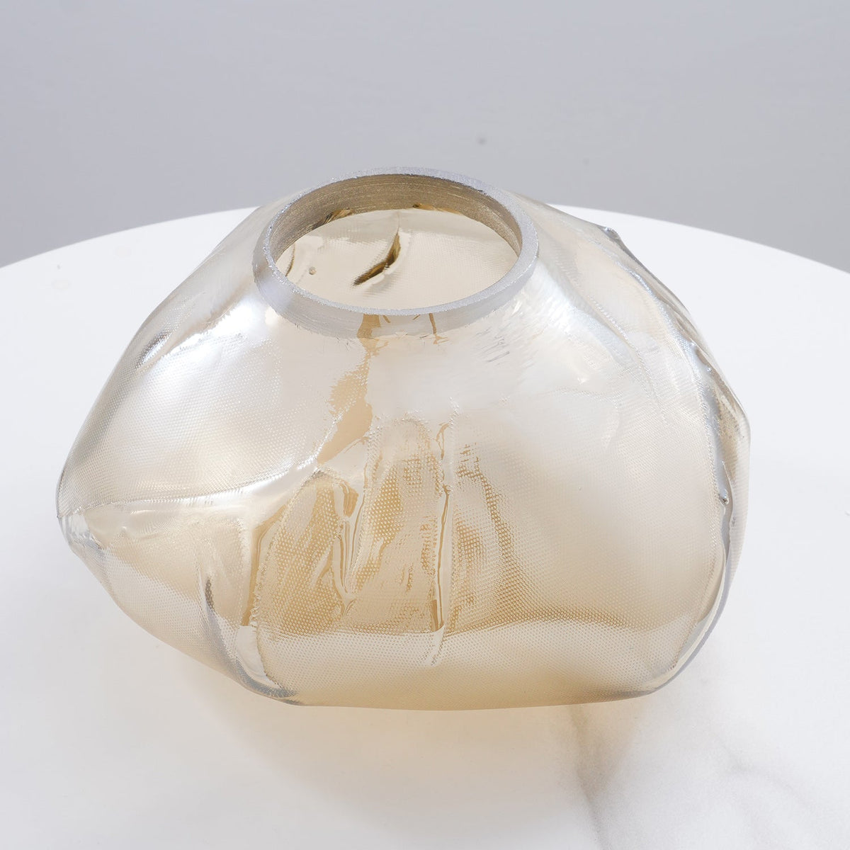 Glas-Hängeleuchte mit organischer Textur Transparent Rauchgrau Bernstein | Sansoti