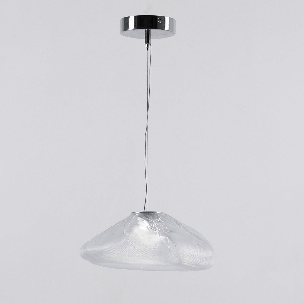 Glas-Hängeleuchte mit organischer Textur Transparent Rauchgrau Bernstein | Sansoti