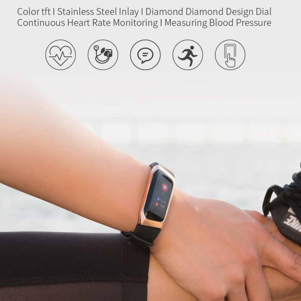 Intelligenter Fitness-Tracker mit Herzfrequenz- und Blutdruckfunktion – 24/7 Gesundheitsüberwachung & Sporttracking | Sansoti