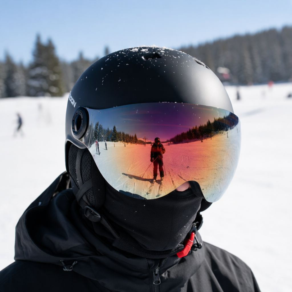 Sporty ski helmet with adjustable fit and removable parts – Safety and comfort for winter sports | Sansoti