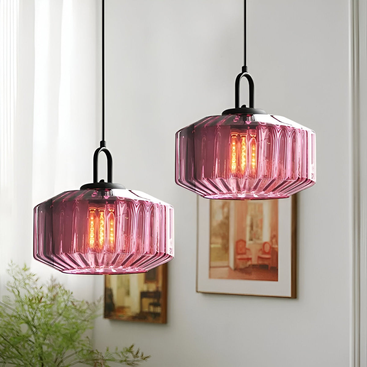 Hanglamp Gekleurd Glas Retro Nordic Ø28cm E27 3000K Keuken | Sansoti