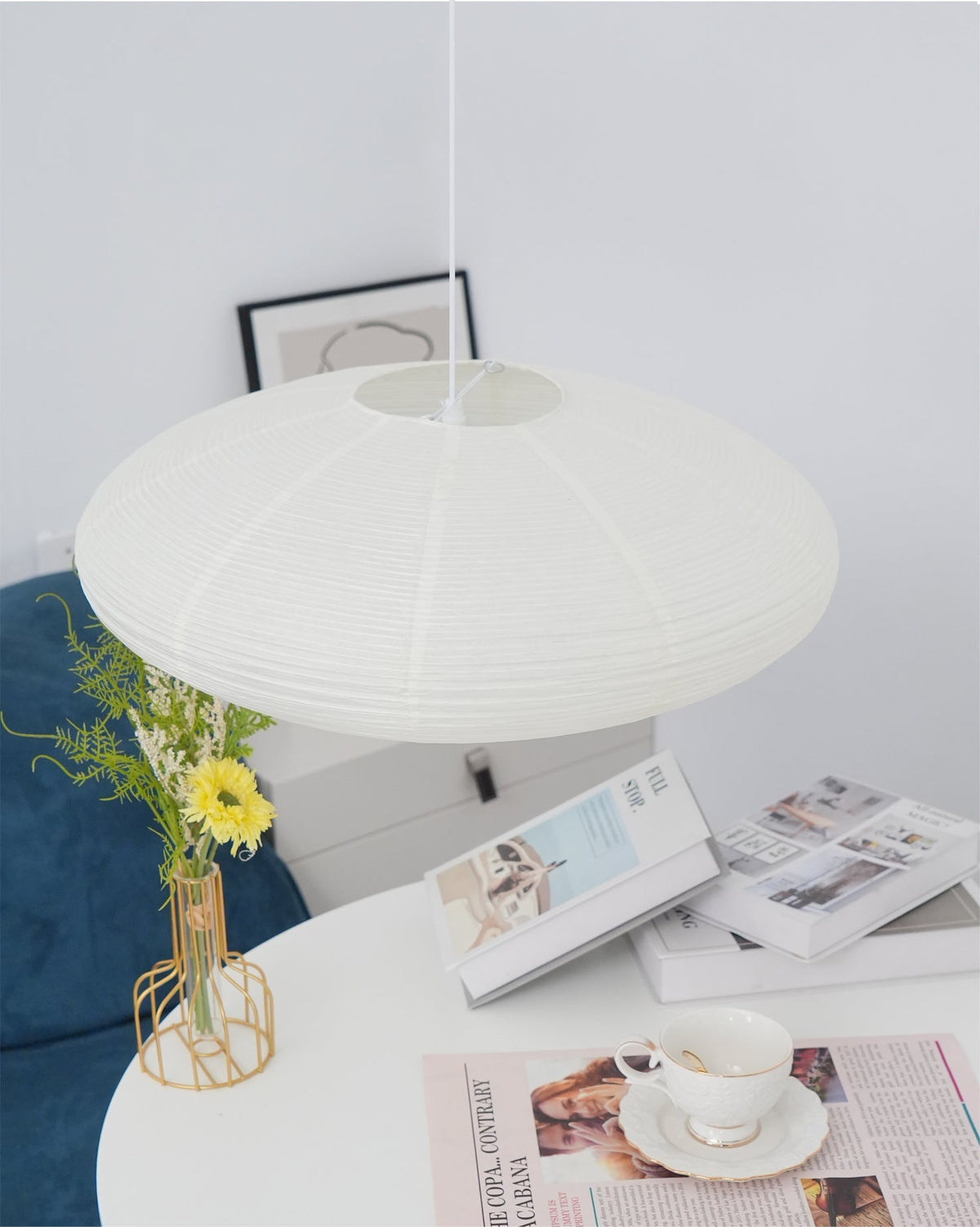 Handgefertigte Washi-Papier-Hängeleuchte – japanisches Design mit E26/E27-Fassung – sanfte Beleuchtung für Wohnzimmer, Schlafzimmer und Esszimmer – inklusive Montagehaken | Sansoti