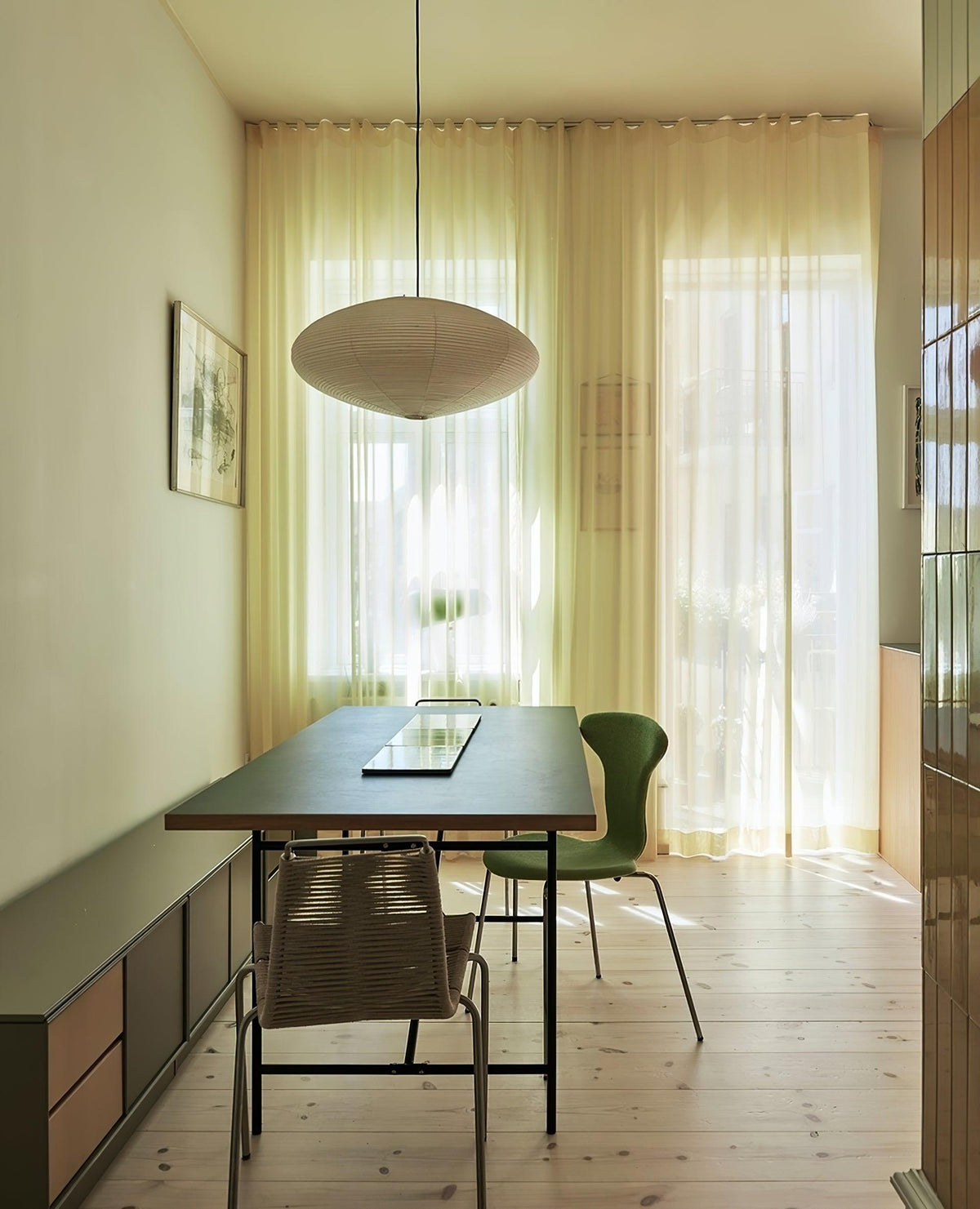 Handgefertigte Washi-Papier-Hängeleuchte – japanisches Design mit E26/E27-Fassung – sanfte Beleuchtung für Wohnzimmer, Schlafzimmer und Esszimmer – inklusive Montagehaken | Sansoti