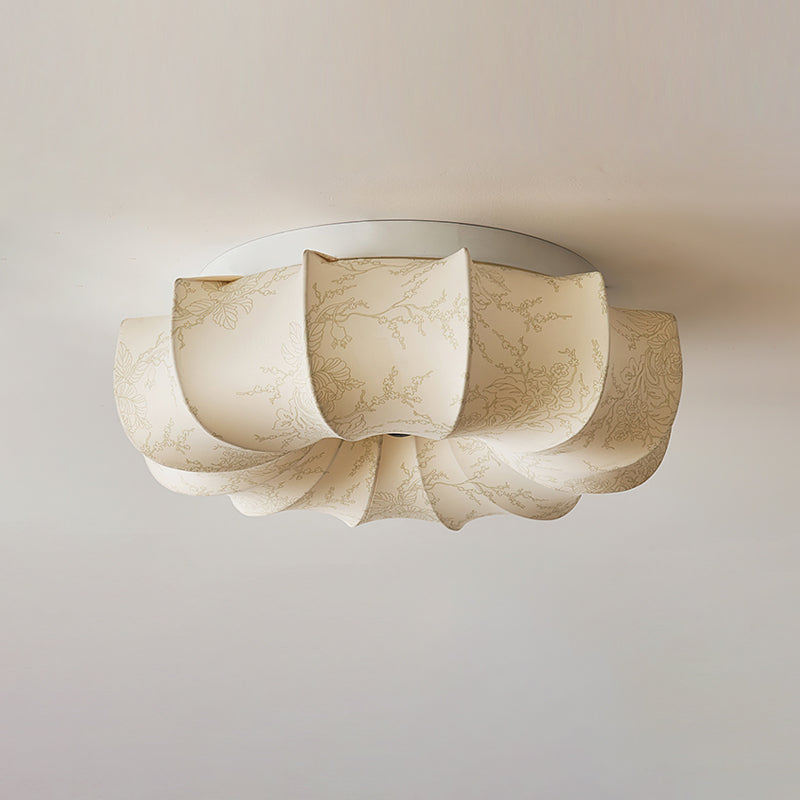 Fabric Ceiling Lamp with Floral Pattern Natural Atmosphere Lighting Scandinavian Design Living and Bedroom Lighting | Sansoti