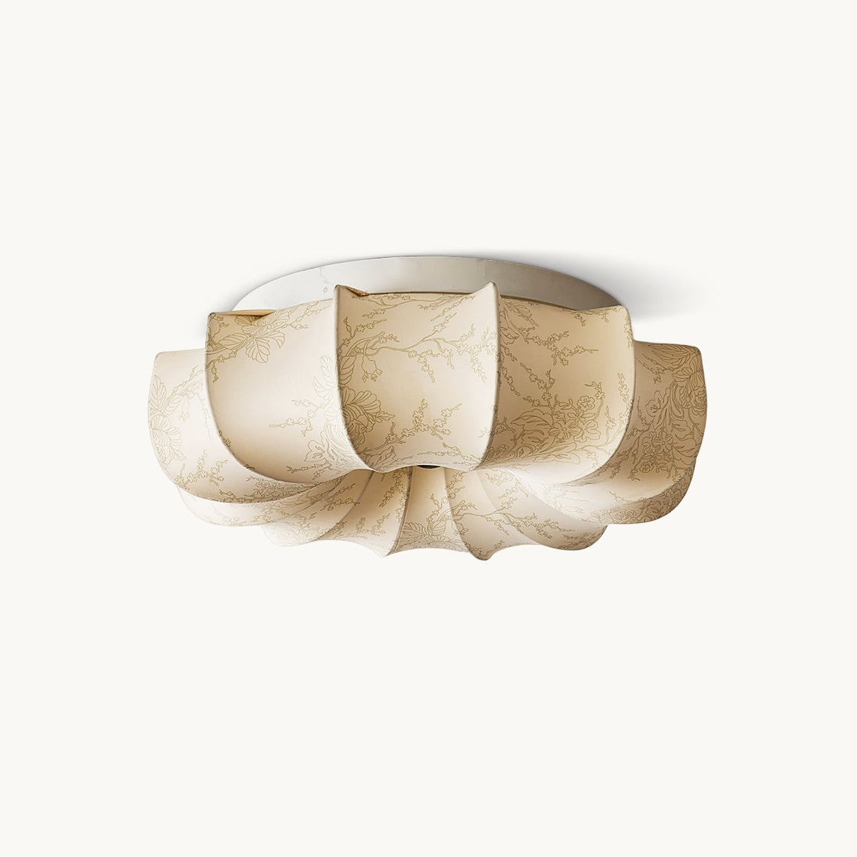 Fabric Ceiling Lamp with Floral Pattern Natural Atmosphere Lighting Scandinavian Design Living and Bedroom Lighting | Sansoti