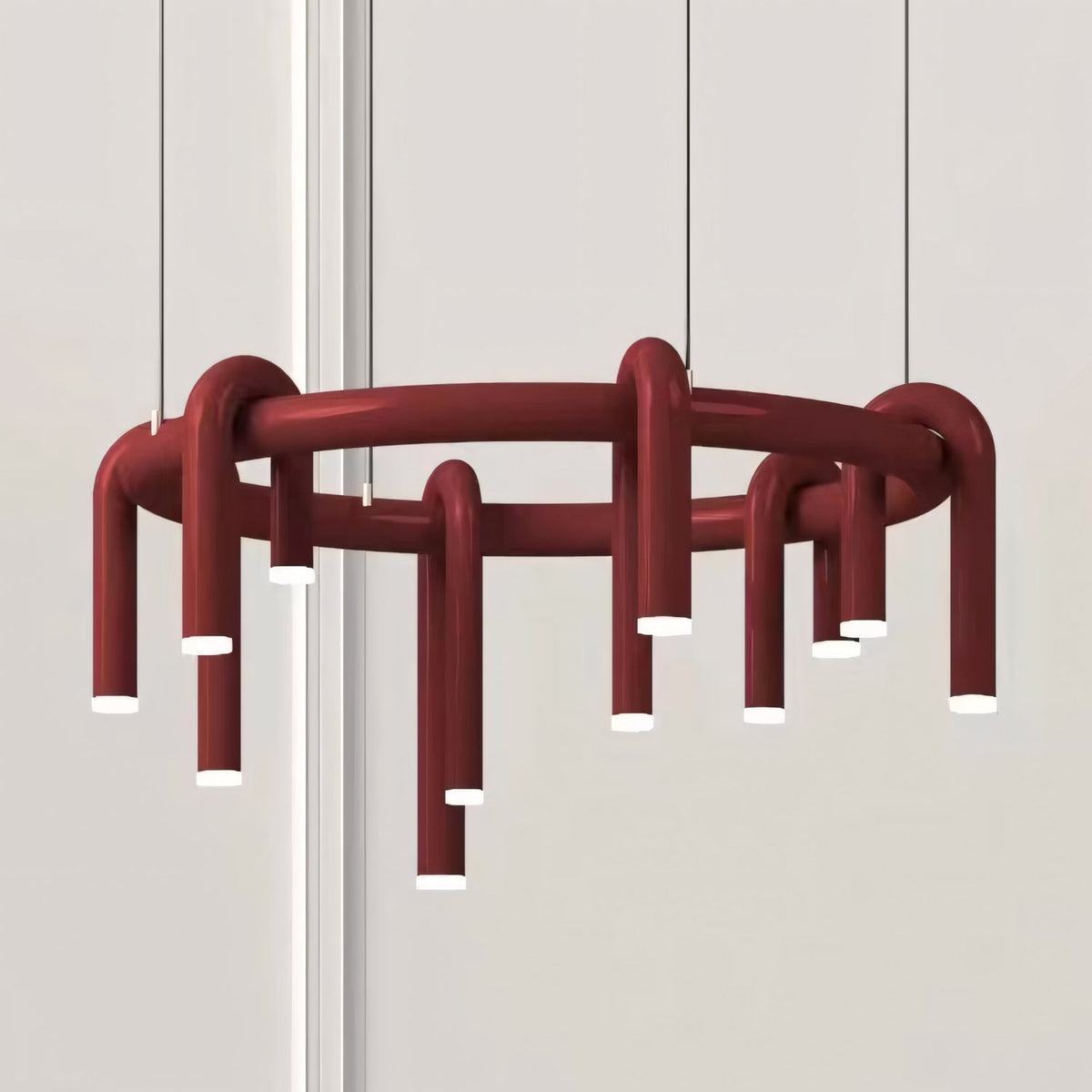 Rosso U-förmiger Kronleuchter — Moderne Metall-Hängeleuchte mit LED-Beleuchtung | Sansoti