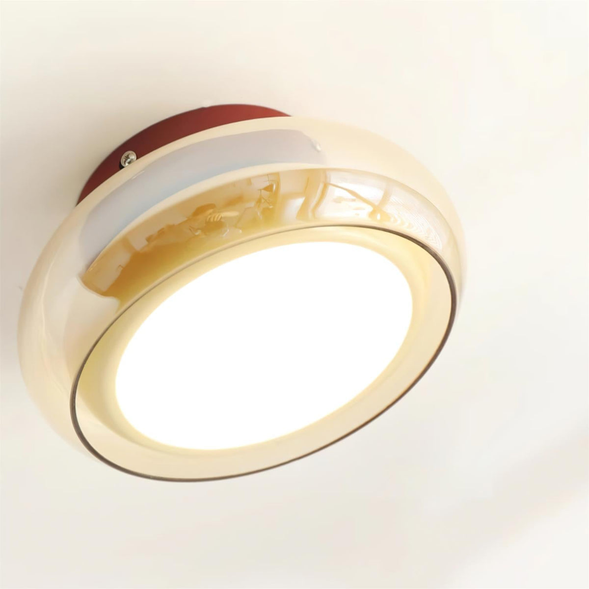 Plafondlamp Retro Glas Cognac Kersen Opbouw Verlichting Slaapkamer Woonkamer Stijlvol Sfeervol Interieur | Sansoti