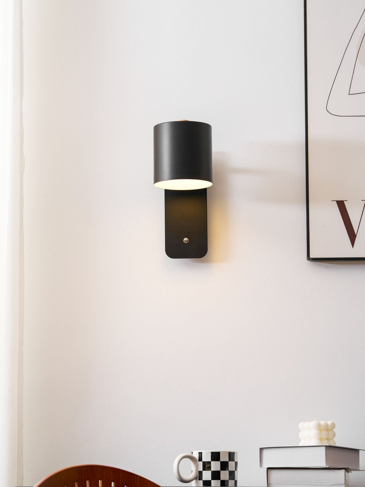 Rotatable Wall Lamp Rechargeable USB-C 350° Rotation Dimmable Touch 4 Colors | Sansoti