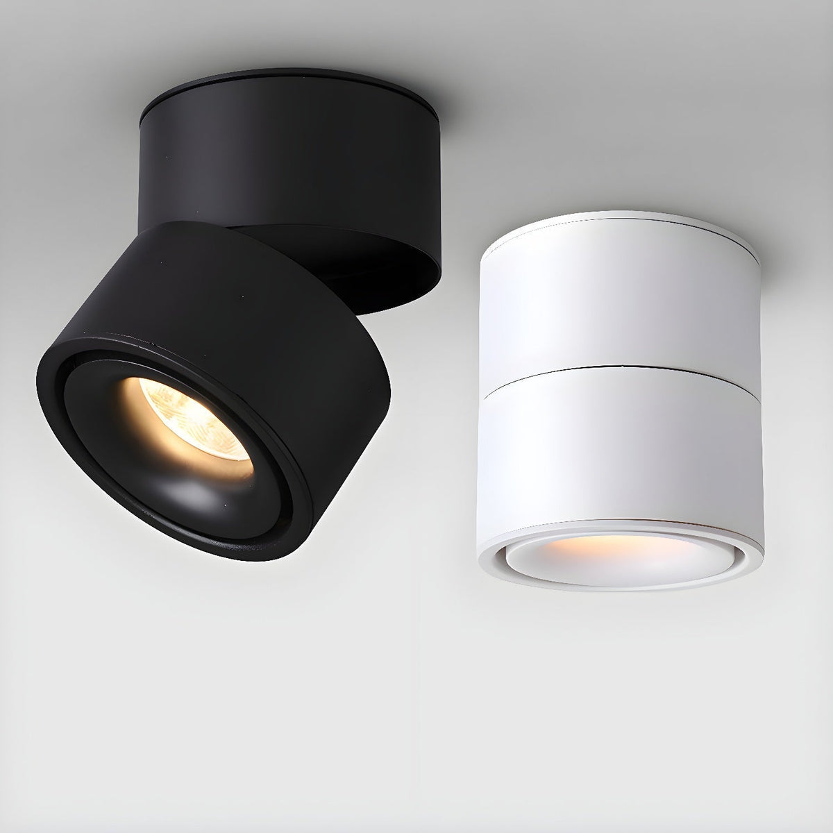 Adjustable Ceiling Spotlight Aluminum Swiveling Minimalist Design Black White Modern Kitchen Lighting | Sansoti