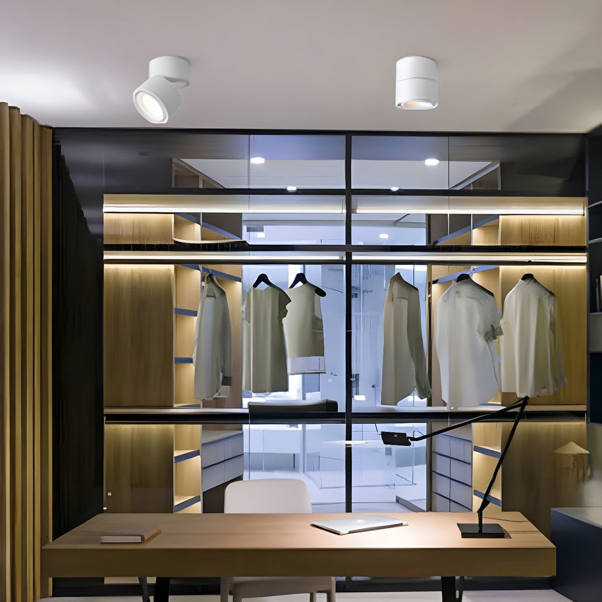 Verstellbarer Aluminium-Deckenstrahler, schwenkbar, minimalistisches Design, Schwarz-Weiß, moderne Küchenbeleuchtung | Sansoti