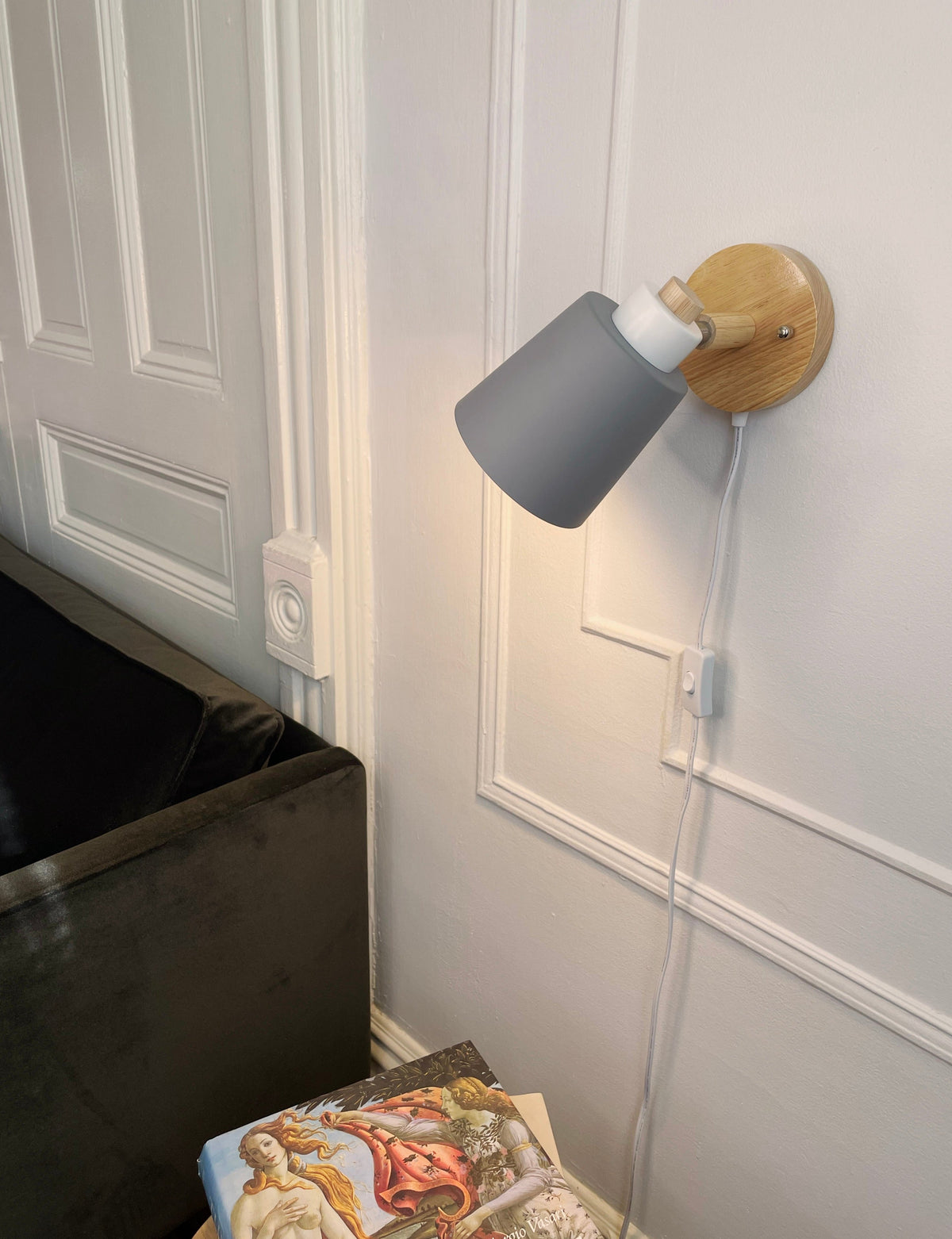 Wall Lamp Wood Metal Rotatable E27 Reading Lamp Bedroom Living Room Scandinavian | Sansoti