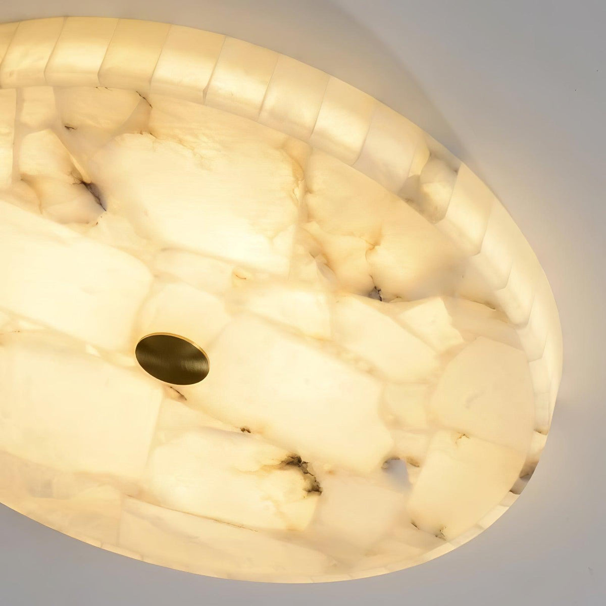 Ceiling Lamp Alabaster LED 5 cm White Gold Living Room Hall Modern Design Lamp Indoor | Sansoti