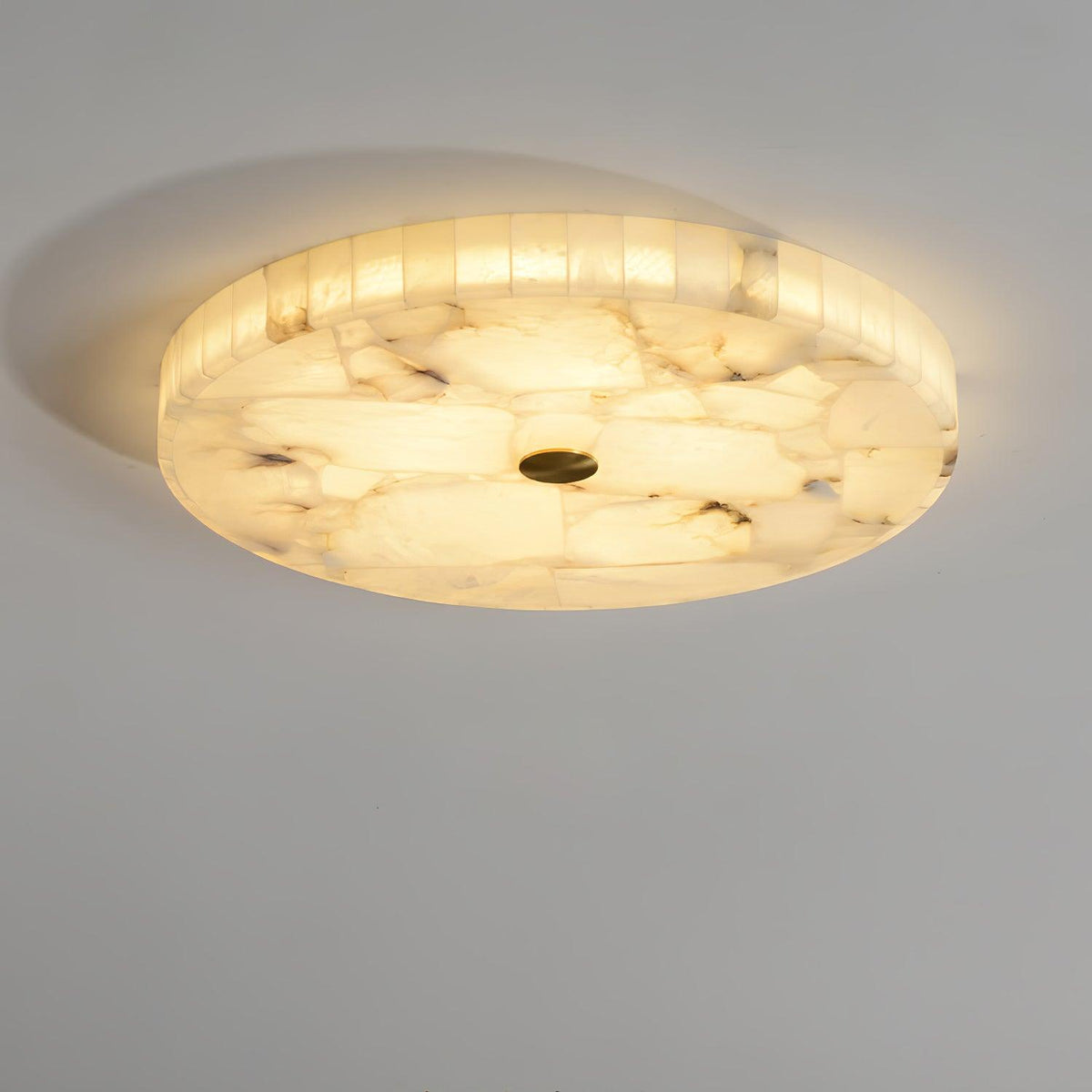 Ceiling Lamp Alabaster LED 5 cm White Gold Living Room Hall Modern Design Lamp Indoor | Sansoti