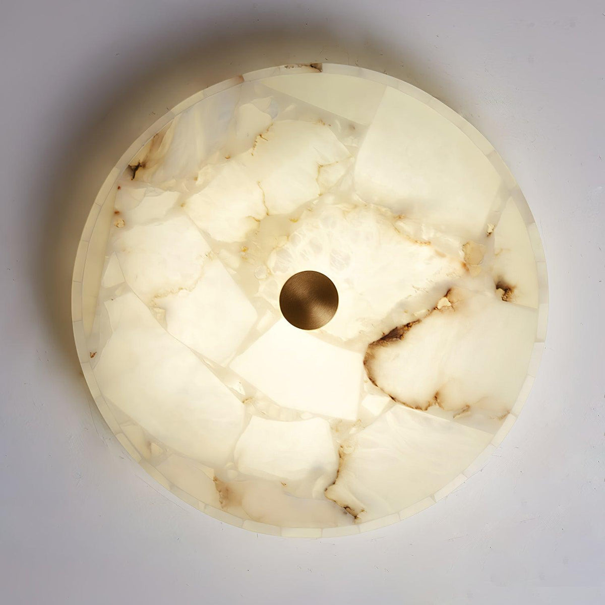 Ceiling Lamp Alabaster LED 5 cm White Gold Living Room Hall Modern Design Lamp Indoor | Sansoti