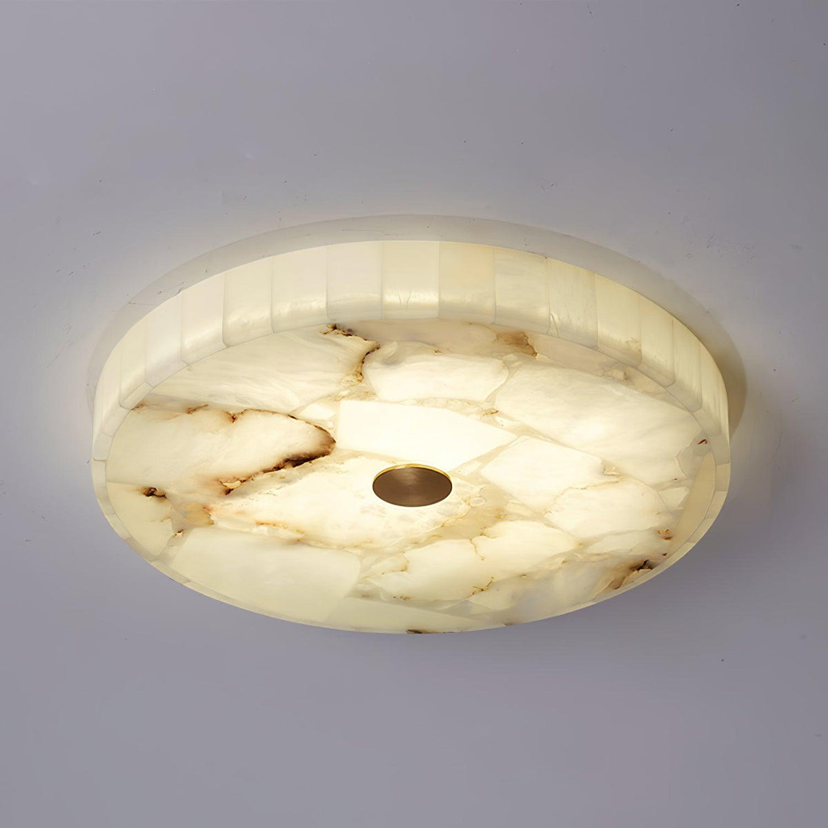 Ceiling Lamp Alabaster LED 5 cm White Gold Living Room Hall Modern Design Lamp Indoor | Sansoti