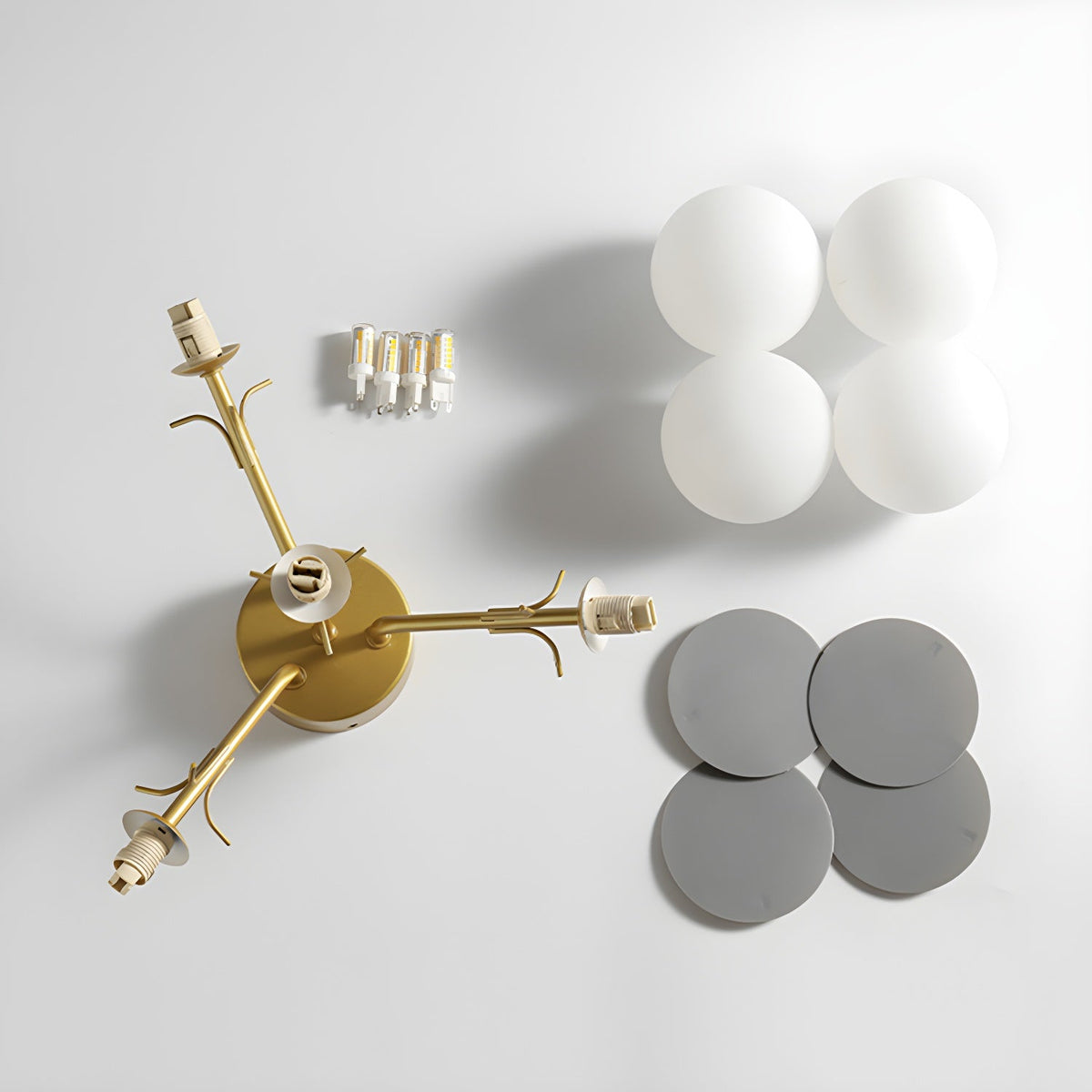 Plafonnier rond avec feuilles en acrylique – Couleurs pastel macaron – 1, 4, 6 ou 8 points lumineux – Douille G9 – Design scandinave pour chambre d’enfant, salon et bureau | Sansoti