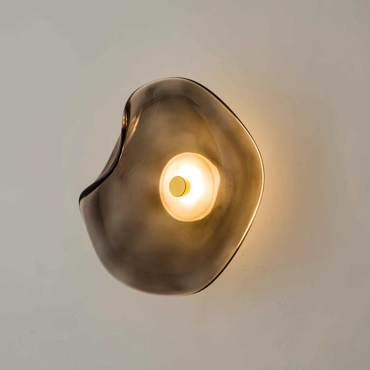 Wandlamp Glas LED 3000K Amber Organisch Design Badkamer Woonkamer Moderne Wandverlichting Sfeerlamp Vochtbestendig | Sansoti