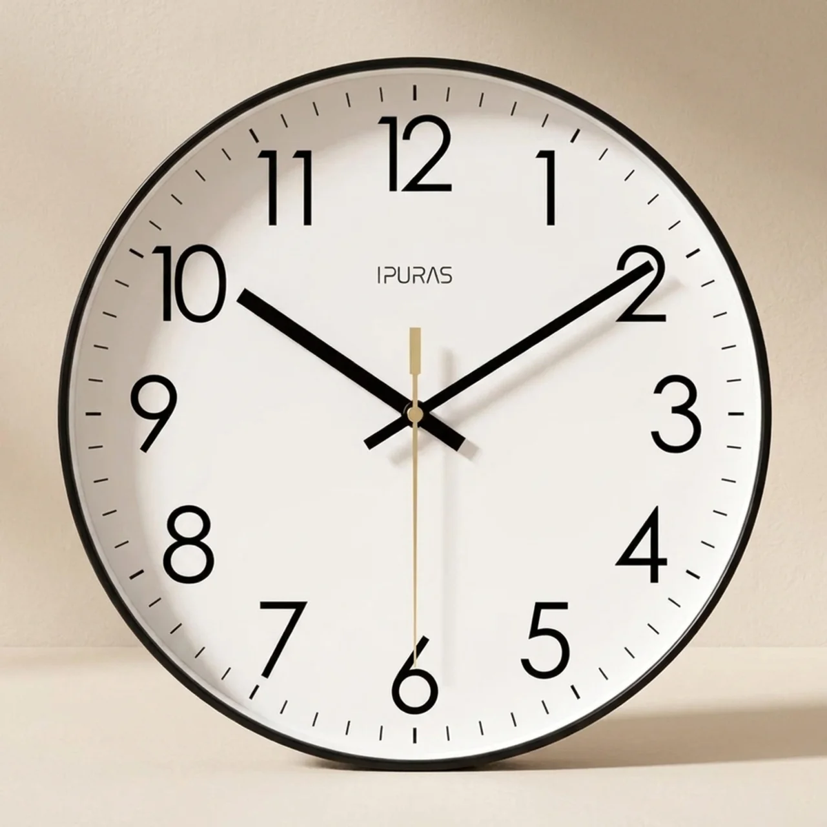 Scandinavian Wall Clock Silent Movement Minimalist Glass ABS Battery Modern Interior Living Room Bedroom Office Time Display Nordic Design | Sansoti