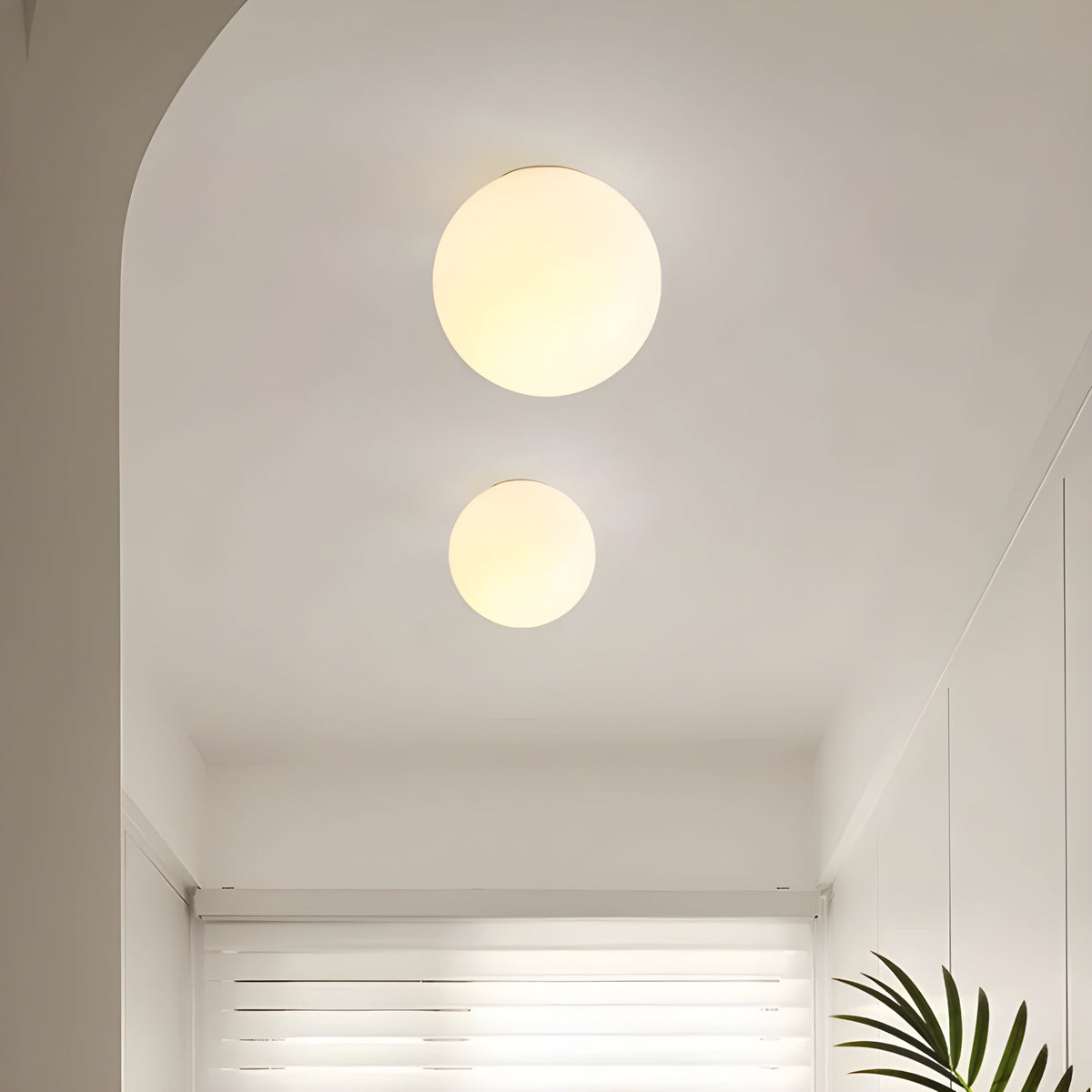 Runde Wandleuchte Milchglas E27 Skandinavisch Minimalistisch Wohnzimmer Schlafzimmer Flur Eingangsbereich Badezimmer | Sansoti