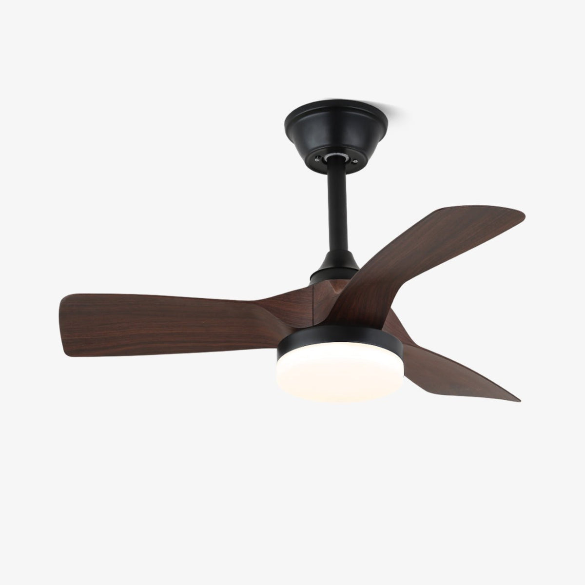 Minimalistischer Deckenventilator Orlen mit Holzoptik und Beleuchtung 81 cm | Skandinavischer Deckenventilator mit Lampe | Fernbedienung 6 Geschwindigkeiten | Nordic Design Deckenventilator | Sansoti