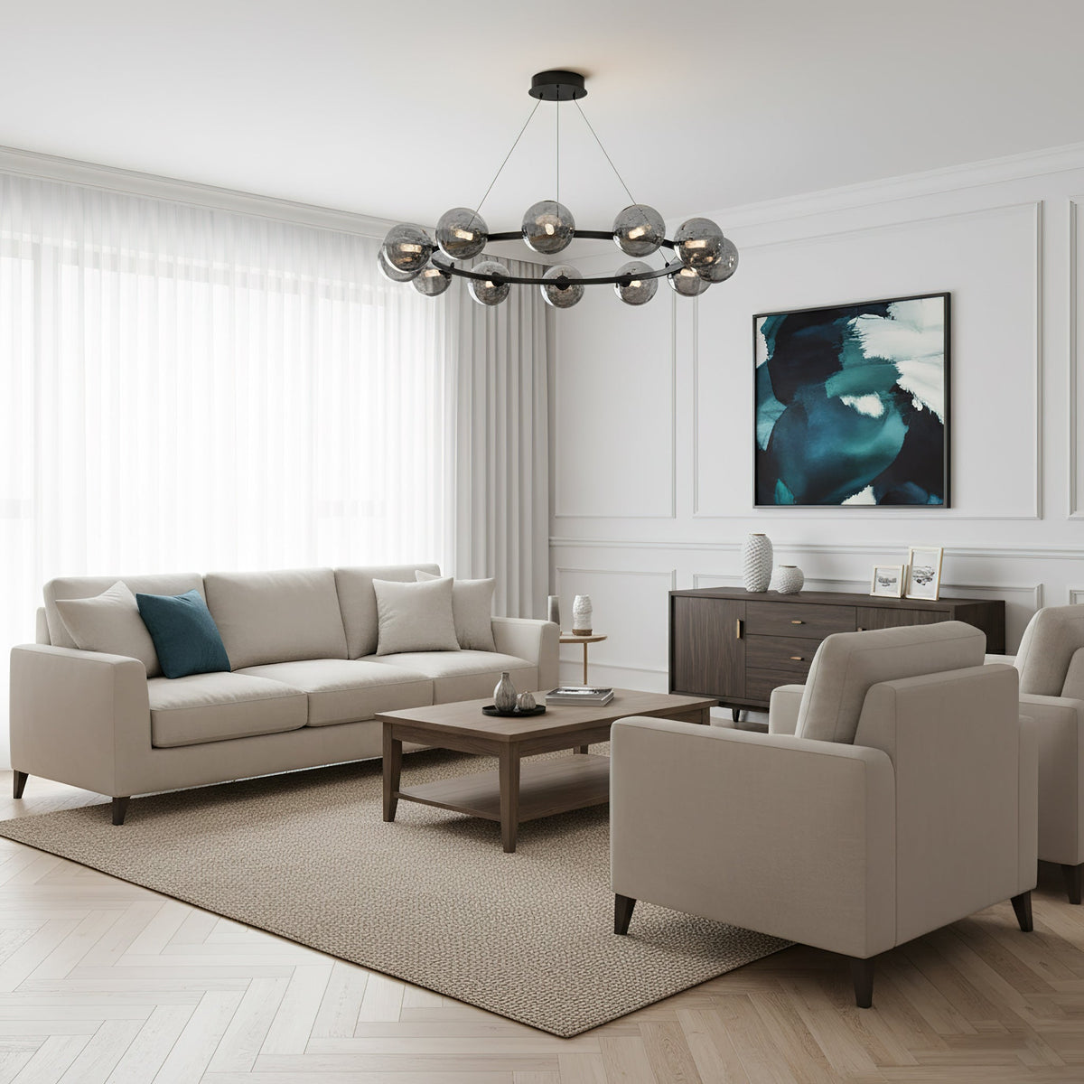 Moderne Kronleuchter mit Glaskappen – Stilvolles Metall-Design für Esszimmer, Wohnzimmer, Schlafzimmer, Restaurant | Sansoti